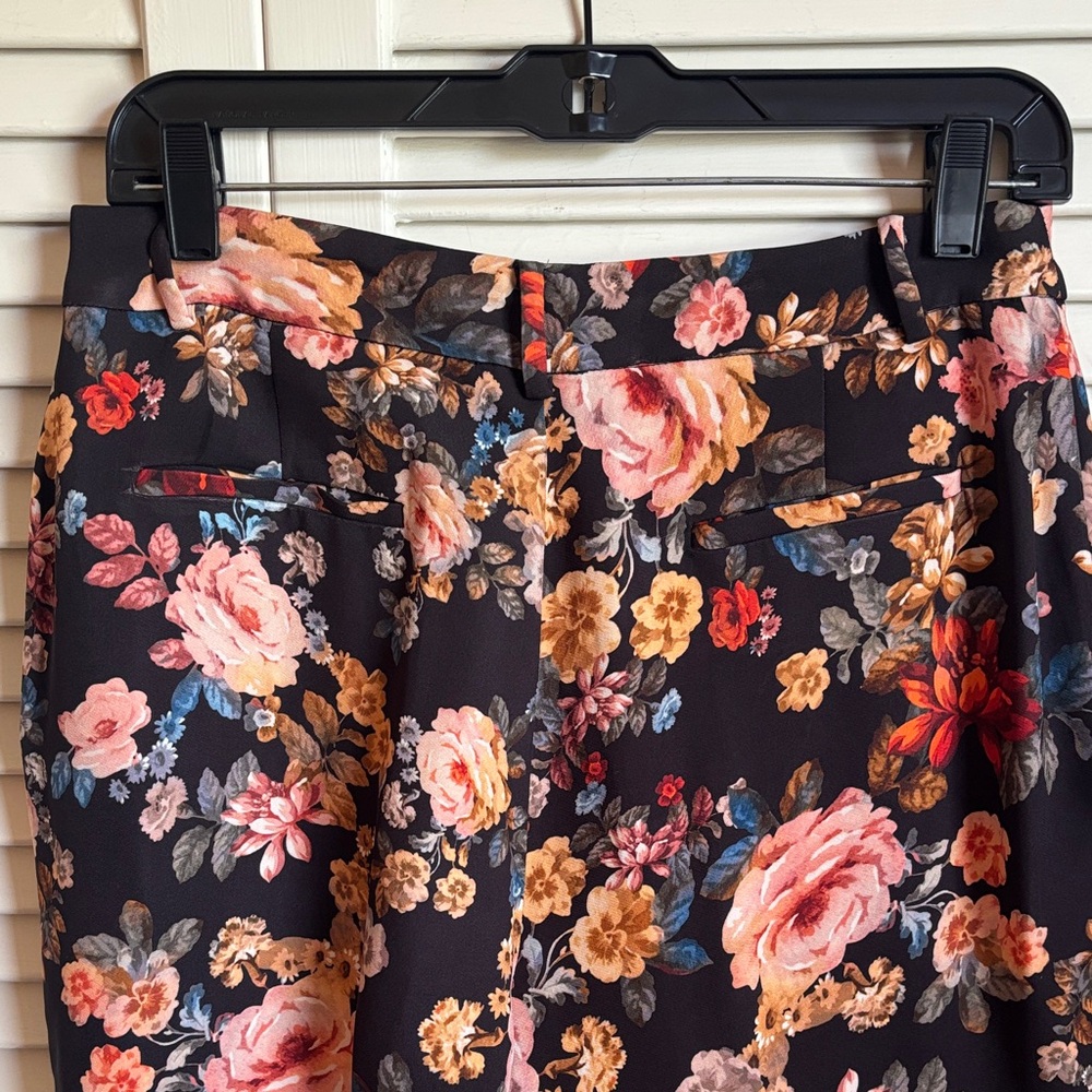 Ted Baker Black Floral Wide-Leg Trousers - Picture 2 of 4